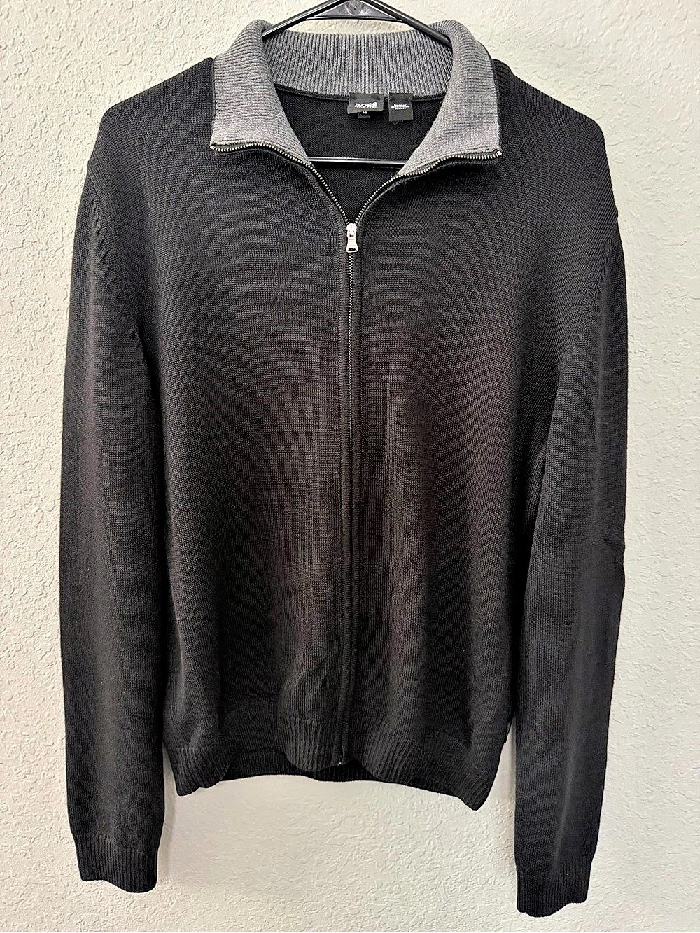 BOSS Plantanic Men's Wool Zip-Up Sweater Size Medium Like New